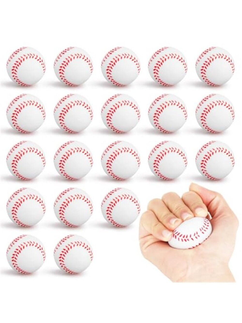 Hxezoc 20 Pieces Mini Baseball Stress Balls Baseball Party Favors Foam Sports